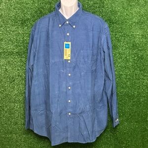 Covington Blue Casual Button Down Shirt Classic Collar
